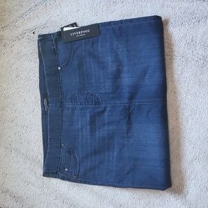 NWT Liverpool Los Angeles denim jean skirt Estrella size 18w blue